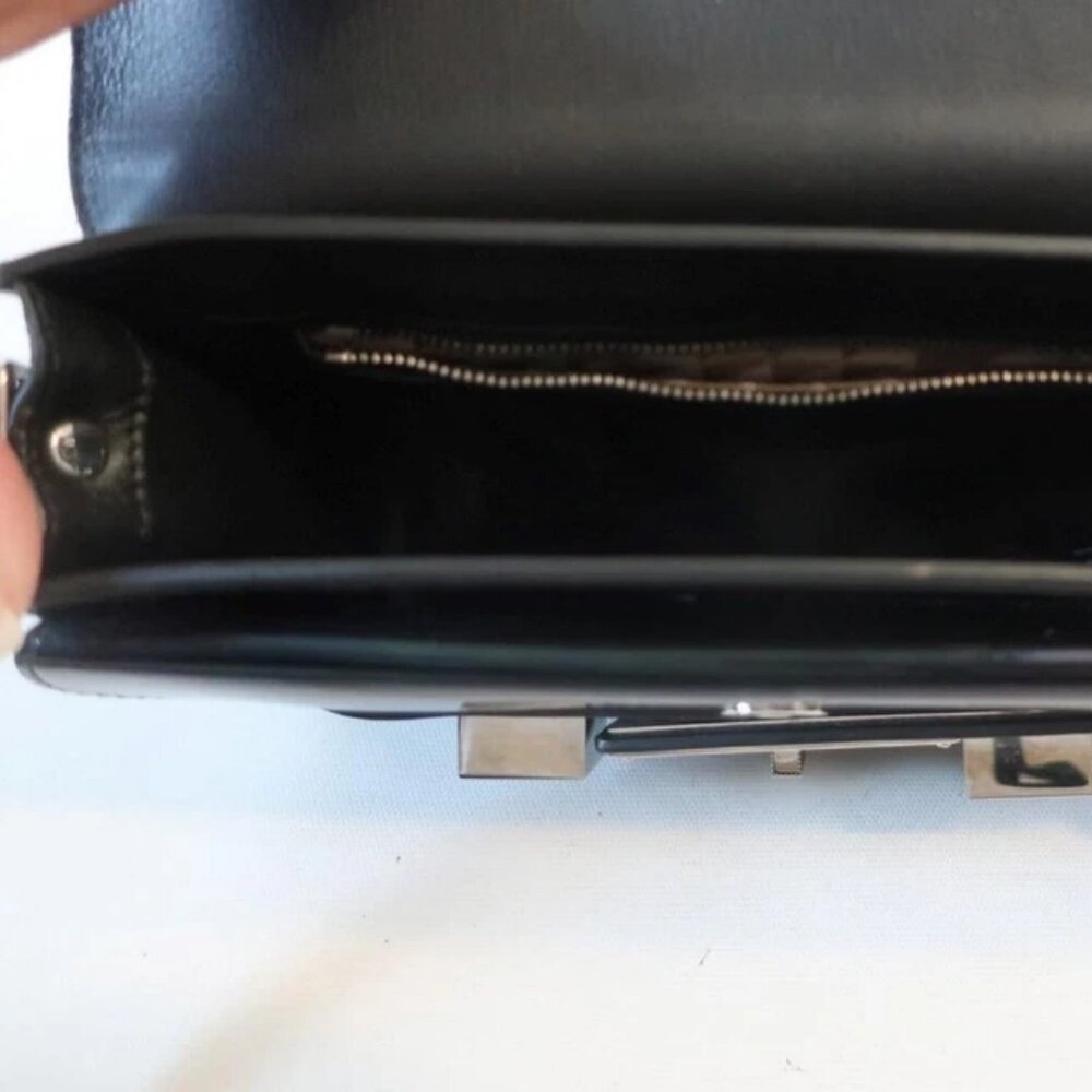 Authentic Proenza Schouler PS11 Black Holographic Patent Leather Shoulder Bag - Picture 11 of 16